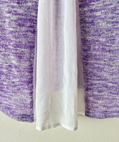 it's our time NWT Juniors Medium Lavender Purple Glittery Top with White Sheer Bow Winter