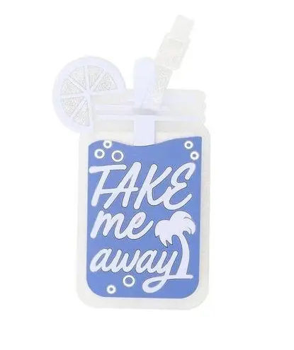 3/$15 Path Luggage Clear Purple Tag Take Me Away