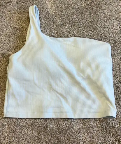 Lululemon Align Cropped Off The Shoulder Icing Blue Ribbed Tank