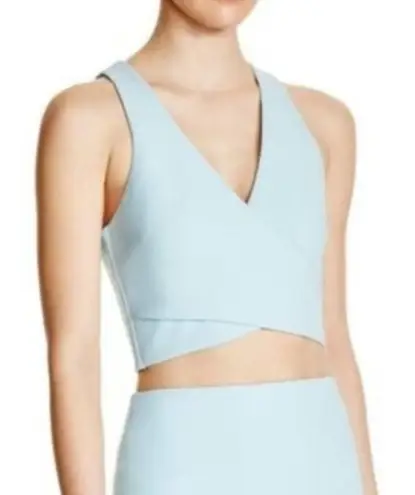 Likely Baby Blue V-Neck Criss Cross Sleeveless Cropped Top Chic Size 0