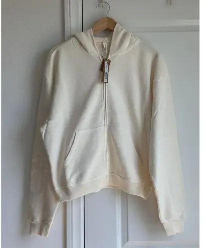 SKIMS French Terry Zip Up Hoodie in Ecru, Size Medium