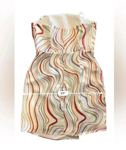 C/MEO COLLECTIVE My Way Rainbow Mini Strapless Dress Size Small NWT