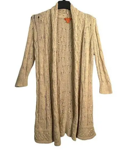 Tommy Bahama  Sweater Womens Size XS Beige Cardigan Open Long Sleeve Boho Relax