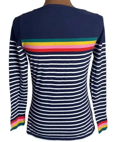 Boden Breton long sleeve top striped with colorful accent size 4