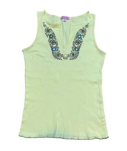 Energie Y2K Yellow Sleeveless Ribbed Stretchy Top M