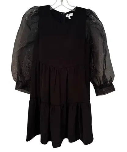 TCEC Sheer Puff Sleeve Babydoll Dress Womens Small Grunge Goth Whimsigoth Witch