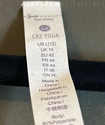 CRZ Yoga Olive Green Long Sleeve Fitted Crop Blouse