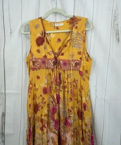 Spell & The Gypsy Women’s Small Yellow Patterned Siren Song Marigold Midi Dress