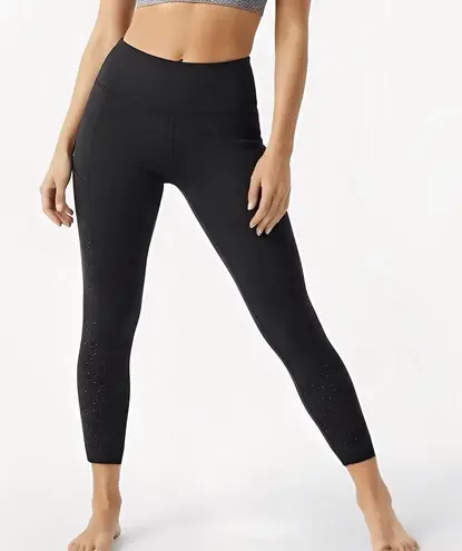 Marika Womens Leggings Sz Small Black Glitter Yoga Athletic Workout Activewear