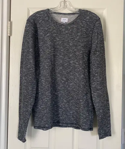 Joe's Jeans Long Sleeve Grey White Terry Knit Long Sleeve Tee / Sweatshirt size S