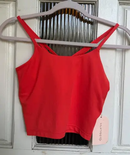 Blogilates Spicy Orange Strappy Tank Cropped Athletic Top Women's Size XS Red