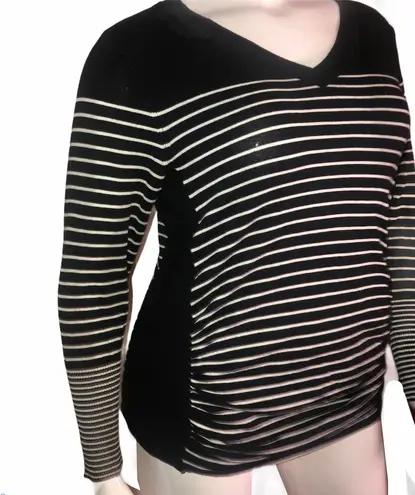 Roz & Ali  Striped Ruched Sweater