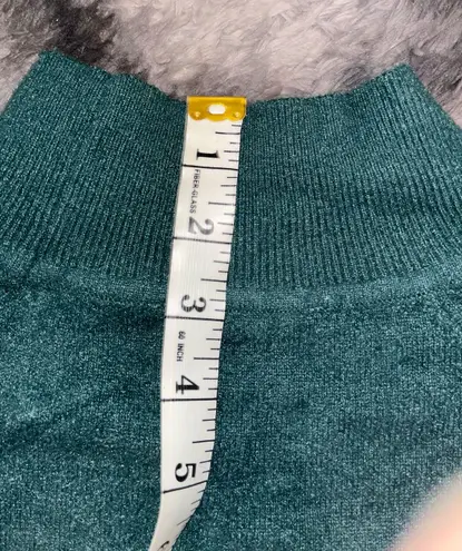 Women's Mock Neck Ribbed Long Sleeve Bodycon Pullover Cute Mini Sweater Dress Green Size M