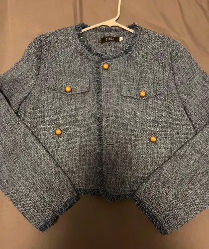 French Style Gold Button Tweed Jacket Size L