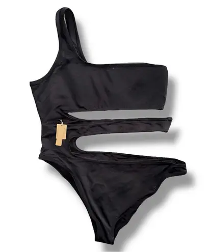 SKIMS NWT One-Shoulder Cutout Monokini Swimsuit – Onyx - Size XXL (Retail $92)
