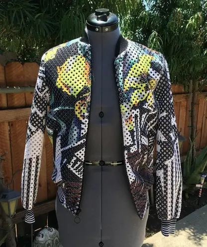 Clover Canyon Jacket Floral Maze Grid Bomber (1)