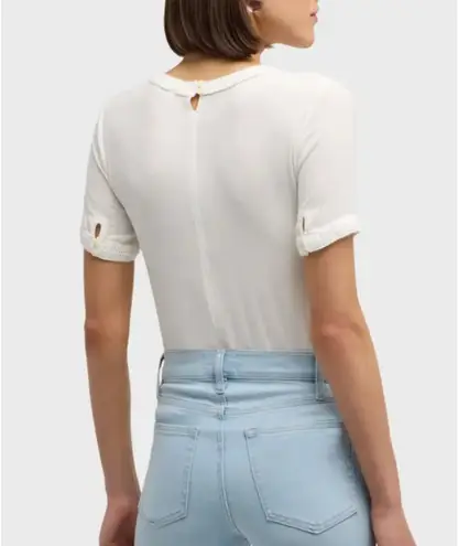 Frame crochet-trim T-shirt. Size L. MSRP $178