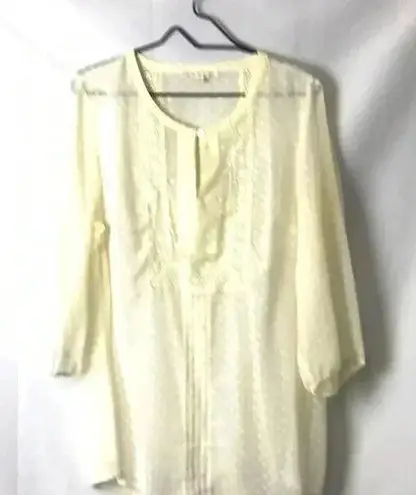 Daniel Rainn WO SZ 1X CREAM SWISS DOT SHEER TOP