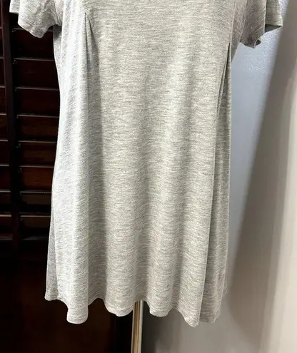 Ink Love And Peace Womens Tunic Top Gray Short Sleeve High Low Key Hole Modal L Size L