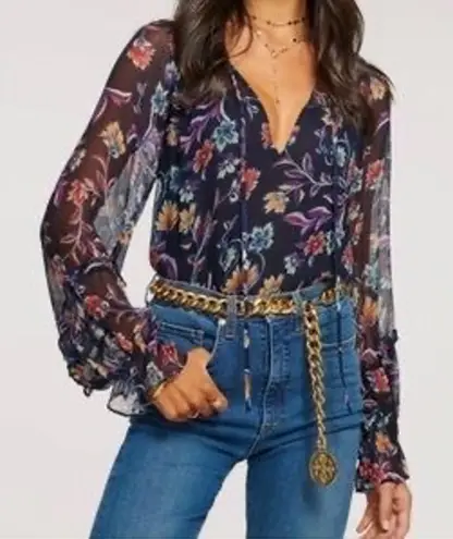 Ramy Brook Rosalind Floral-Printed Blouse Size XXS