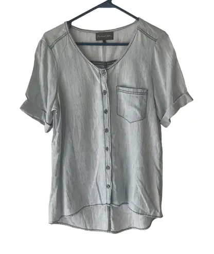 Michael Stars  Size Small Light Blue Wash Tencel‎ Linen Button Up Blouse - Image 1
