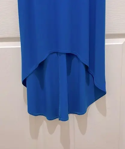 Clara Sun Woo Ocean Blue Scoop Neck Hi Low Sleeveless Dress Size XS