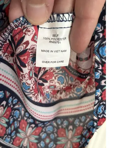 Fig and Flower Anthropologie Flutter Sleeve Boho Large Floral Patchwork Blouse