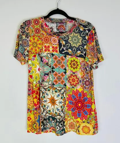 Johnny Was Kaleida Favorite Crew Neck Swing Tee Size medium