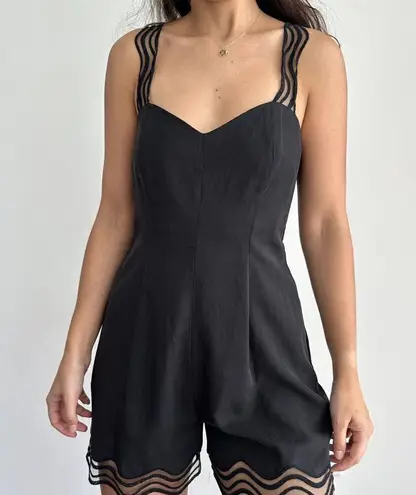 Zac Posen Jumpsuit Womens 0 Black Romper Sleeveless Sweetheart Pearl $590 NWT