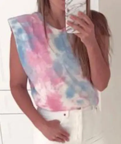 Sans Souci Sleeveless Shoulder Pads T Shirt Size l