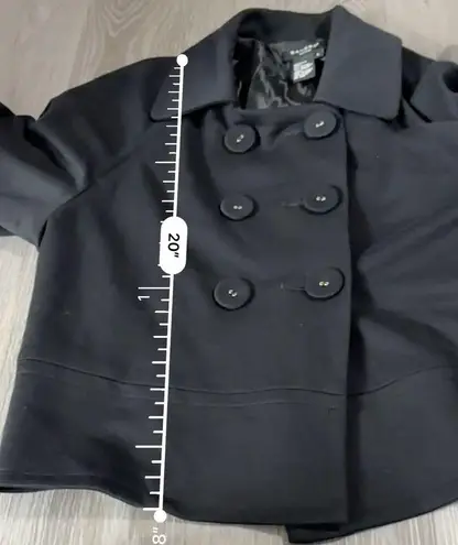 Sandro Sportswear Black 6 Button Half Sleeve Cropped Blazer Jacket Size L