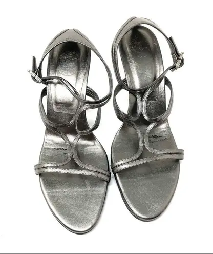 Roger Vivier Metallic Silver strap summer heel sandals size 42 US 11