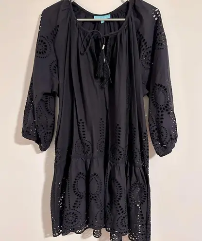 Melissa  Odabash Ashley black Coverup Eyelet Kaftan, Size L