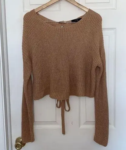 Forever 21  tan cross back sweater