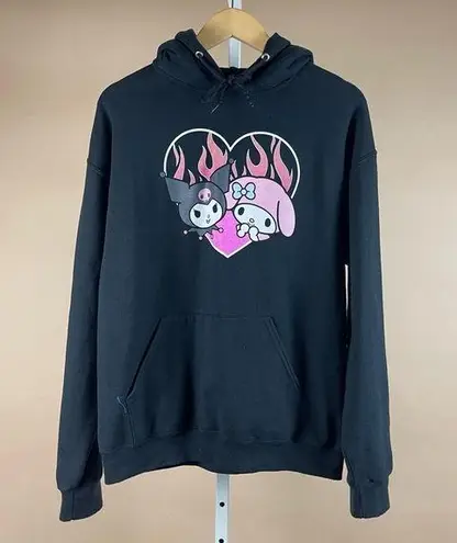 Sanrio MY MELODY & KUROMI- Kawaii - Adult Large Unisex Black Pullover Hoodie