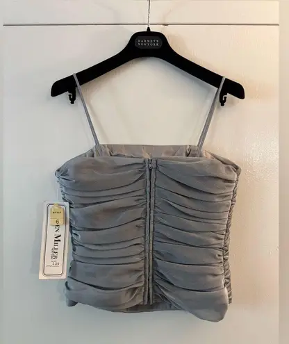 Karen Miller NWT Y2K vintage ruffle grey corset top Size 6 chiffon made in USA