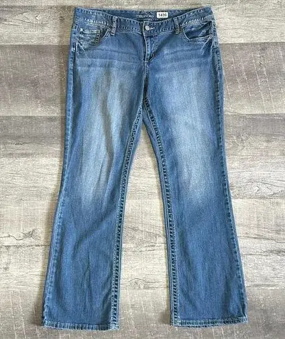 Maurice's  Medium Wash Bootcut Stone Wash Jeans Womens 15/16 (37X31) Mid Rise