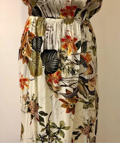 NWOT Miss Sparkling Botanical Print Maxi Dress Size XL Orange