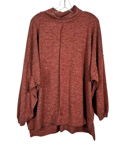 Zenana Outfitters Boutique Burnt Orange Oversized Longline Tunic Mock Neck Top XL Lounge