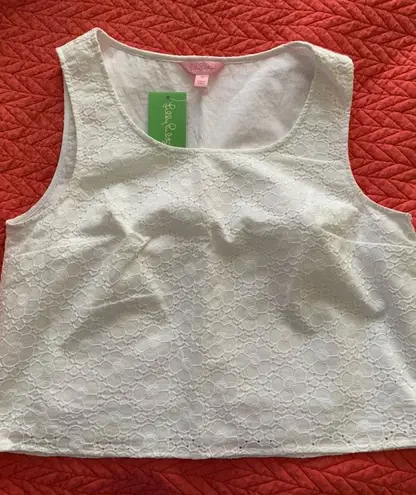 Lilly Pulitzer Daisy Eyelet Resort White Tank Top
