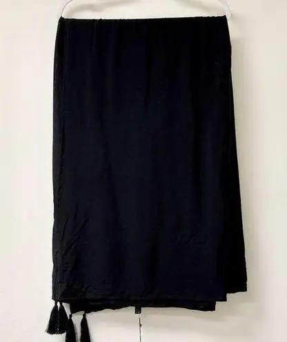 Indah NWT Semi-Sheer Tie Waist Cover-Up Sarong with Tassel Black Womens One Size