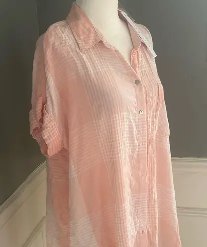 Jane and Delancey 🆕 button down collared plaid top Medium