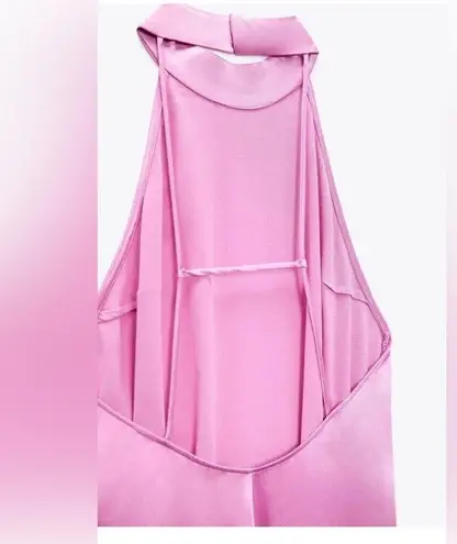 ZARA NWT Viral  Long Satin Dress, Pink Mauve Size Small