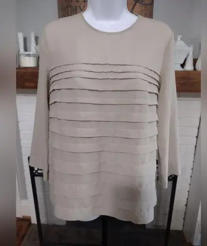 United Colors Of Benetton Stile Benetton ruffled layered neutral top