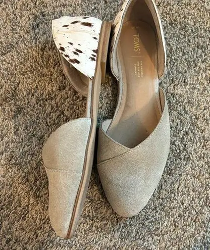 Toms  Leather & Cow Hair Pointy Toe Flats