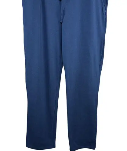 Denim & Co . Active Duo Stretch Full-Length Drawcord Pant Navy Large