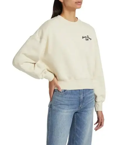 Amiri Spirit Crewneck Sweatshirt in Alabaster Small Womens Pullover Black