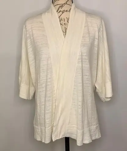 Lou & grey  linen blend kimono wrap cardigan lightweight sweater attached ties S