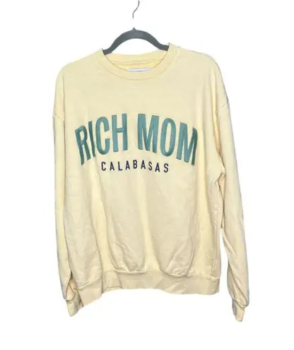 Rich Mom Calabasas Crew Neck Sweater Yellow Size L