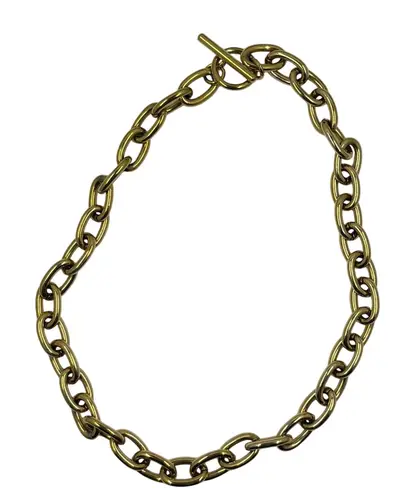 Chunky Gold Tone Chain Toggle Clasp Necklace Statement Fashion Jewelry